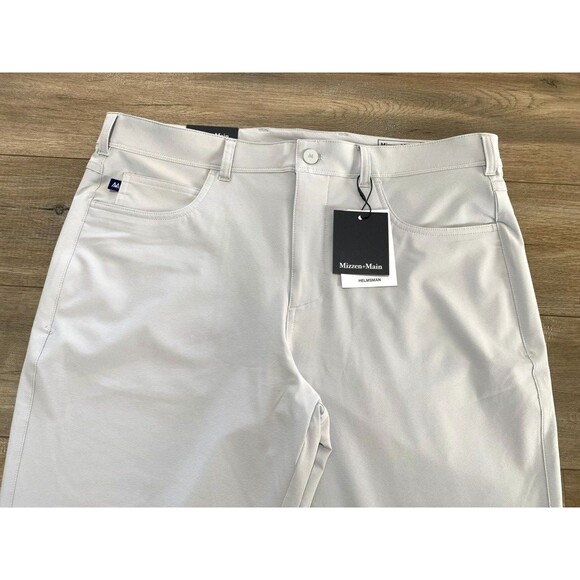 MIZZEN+MAIN Helmsman Mens 36X32 Gray Slim Chino Golf Casual Stretch Pants - Picture 2 of 11